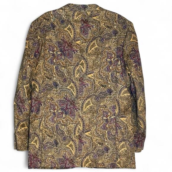 Alan Flusser XXL Corduroy Sport Coat Paisley Brown Purple Boho Y2K Vintage Party - Picture 9 of 11